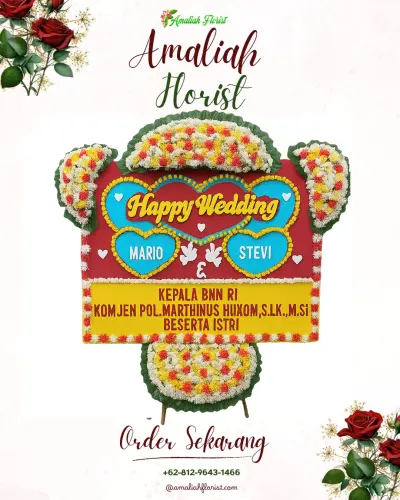 Karangan Papan Bunga Pernikahan di Cikujang